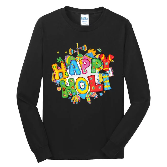 Happy Holi Festival Colors India Hindu Tall Long Sleeve T-Shirt