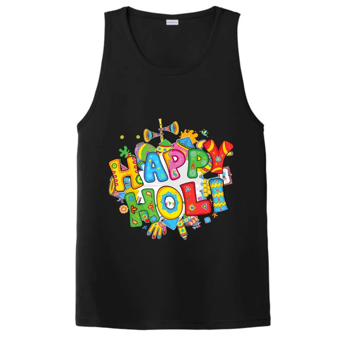 Happy Holi Festival Colors India Hindu Performance Tank