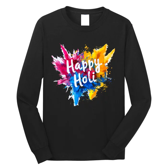 Happy Holi For Color India Hindu Gifts Long Sleeve Shirt