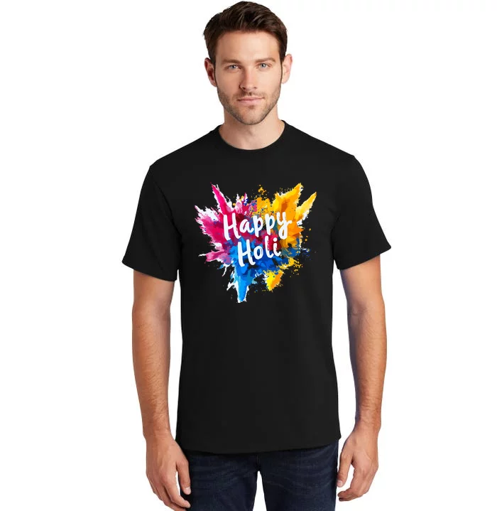 Happy Holi For Color India Hindu Gifts Tall T-Shirt