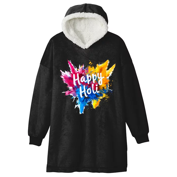 Happy Holi For Color India Hindu Gifts Hooded Wearable Blanket