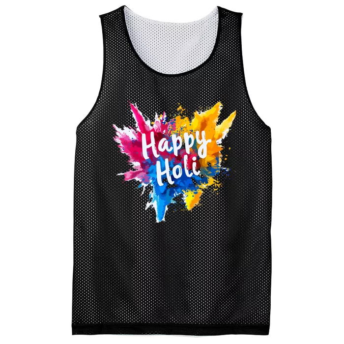 Happy Holi For Color India Hindu Gifts Mesh Reversible Basketball Jersey Tank