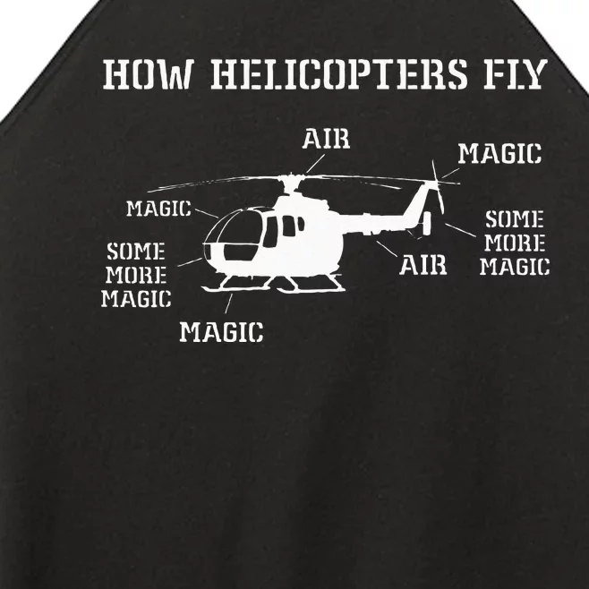 How Helicopters Fly Funny Helicopter Pilot Women’s Perfect Tri Rocker Tank