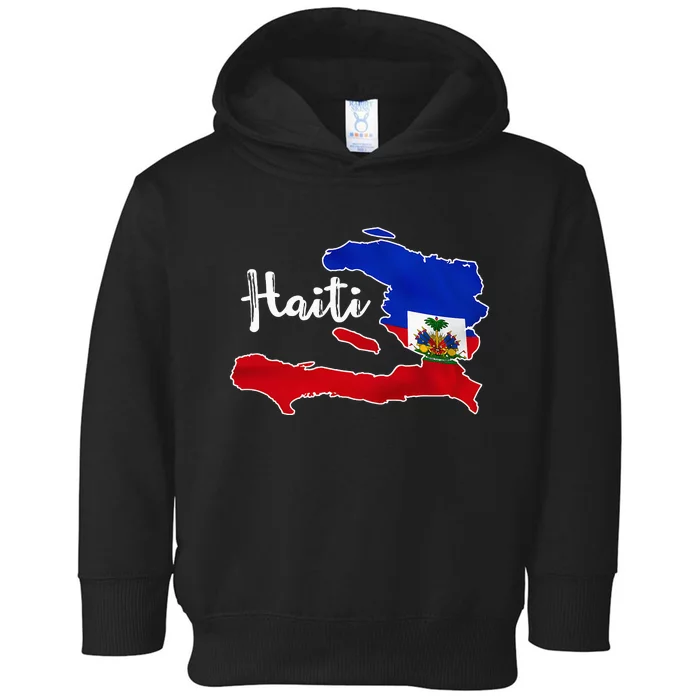 Happy Haitian Flag Day Cool Haiti Flag Map Haitian Pride Toddler Hoodie