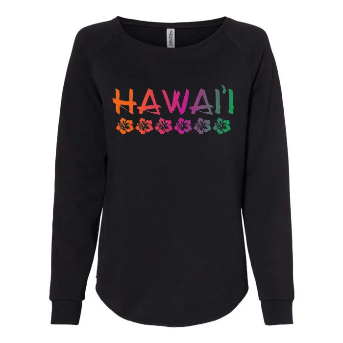 Hawaii Hibiscus Flowers Sunset Colors Classic Womens California Wash Sweatshirt