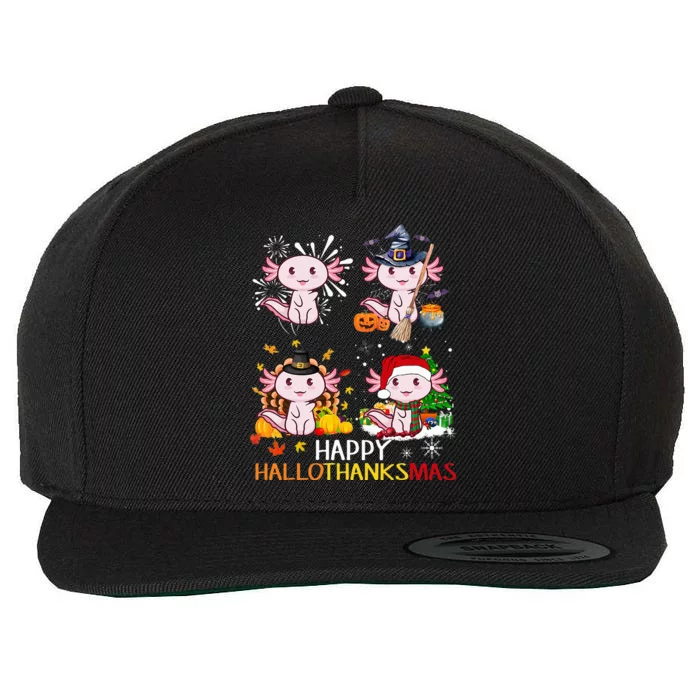 Happy HalloThanksMas Funny Santa Cow Halloween Thanksgiving Wool Snapback Cap