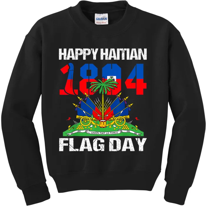 Happy Haitian Flag Day Haiti Flag Pride 1804 Family Kids Sweatshirt