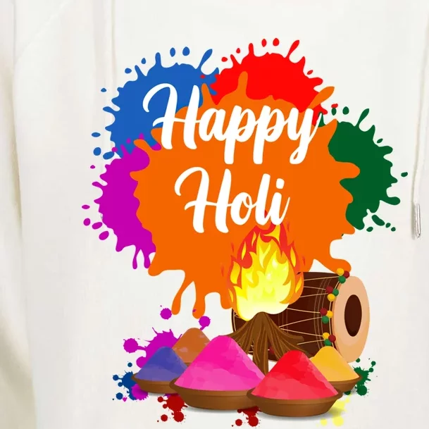 Happy Holi Family Cool Holi Festival Outfit Gift Womens Funnel Neck Pullover Hood