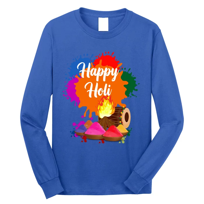 Happy Holi Family Cool Holi Festival Outfit Gift Long Sleeve Shirt