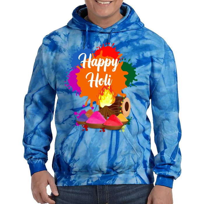 Happy Holi Family Cool Holi Festival Outfit Gift Tie Dye Hoodie