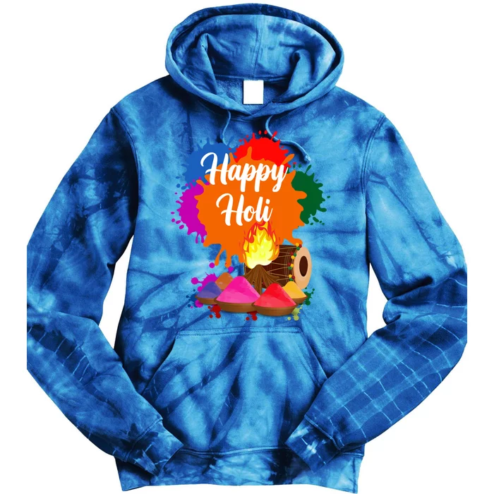 Happy Holi Family Cool Holi Festival Outfit Gift Tie Dye Hoodie