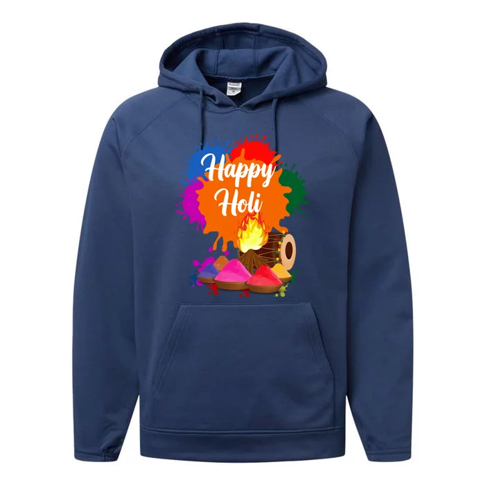 Happy Holi Family Cool Holi Festival Outfit Gift Performance Fleece Hoodie