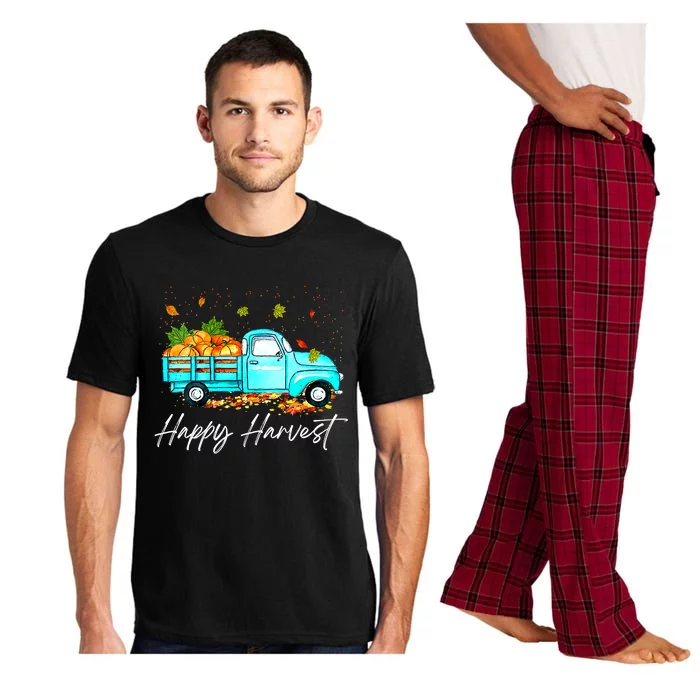 Happy Harvest Fall Season Pumpkin Truck Thanksgiving Vintage Pajama Set