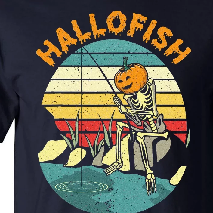 Hallofish Halloween Fishing Fisherman Spooky Fish Lover Tall T-Shirt