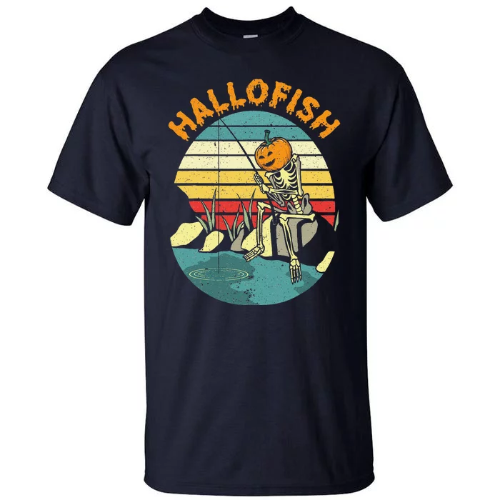 Hallofish Halloween Fishing Fisherman Spooky Fish Lover Tall T-Shirt