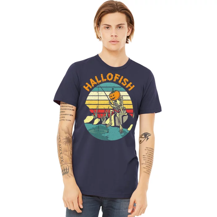 Hallofish Halloween Fishing Fisherman Spooky Fish Lover Premium T-Shirt