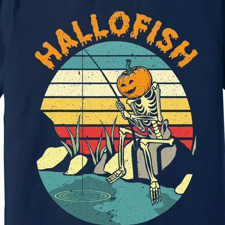 Hallofish Halloween Fishing Fisherman Spooky Fish Lover Premium T-Shirt