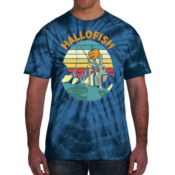 Hallofish Halloween Fishing Fisherman Spooky Fish Lover Tie-Dye T-Shirt