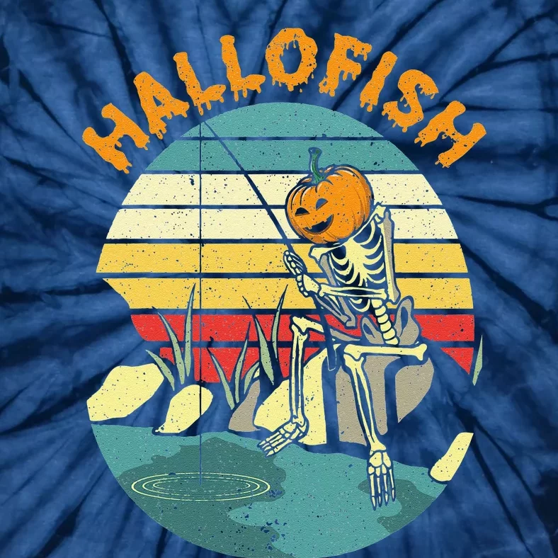 Hallofish Halloween Fishing Fisherman Spooky Fish Lover Tie-Dye T-Shirt