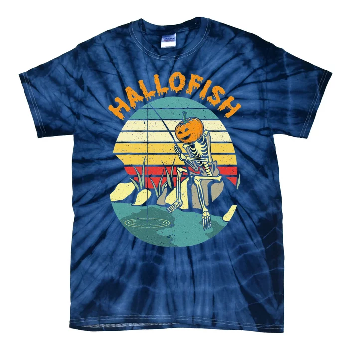 Hallofish Halloween Fishing Fisherman Spooky Fish Lover Tie-Dye T-Shirt