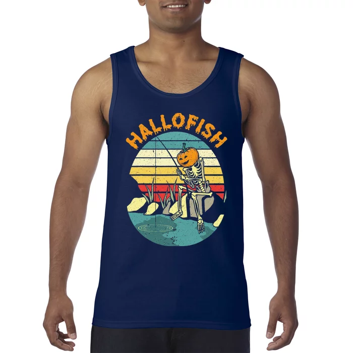 Hallofish Halloween Fishing Fisherman Spooky Fish Lover Tank Top