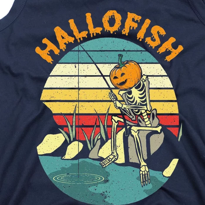 Hallofish Halloween Fishing Fisherman Spooky Fish Lover Tank Top