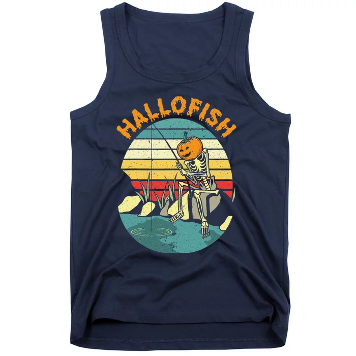 Hallofish Halloween Fishing Fisherman Spooky Fish Lover Tank Top