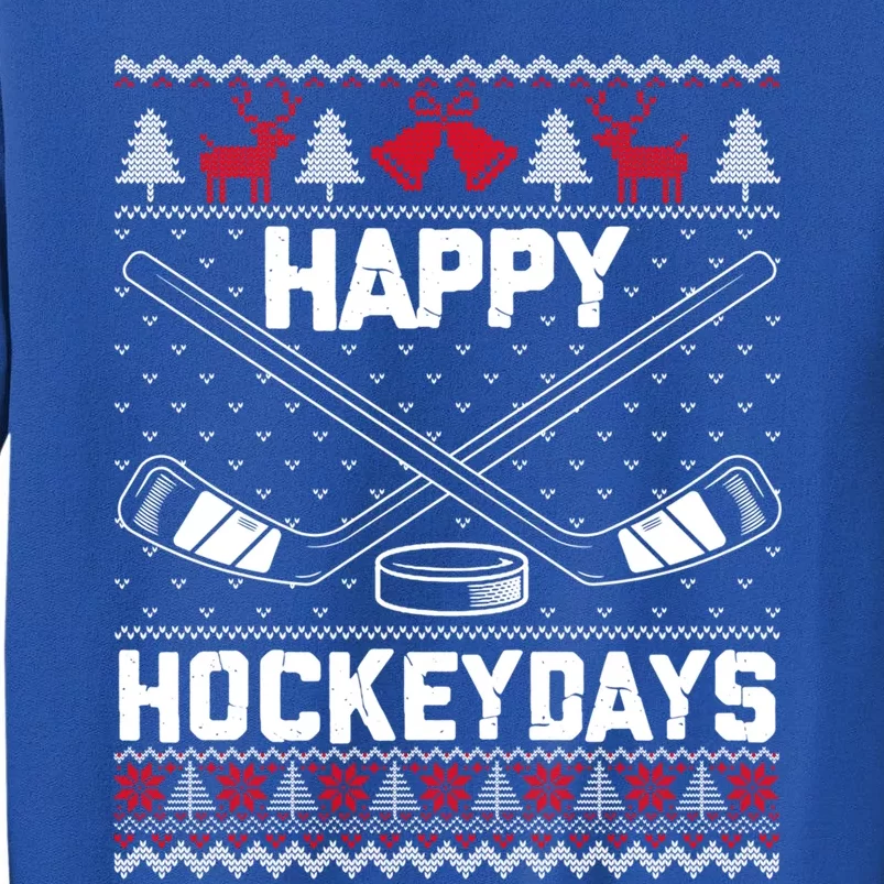 Happy Hockeydays Funny Christmas Ice Hockey Player Fan Xmas Gift Sweatshirt