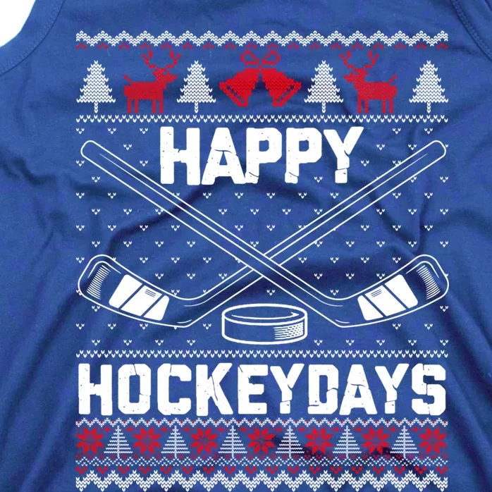 Happy Hockeydays Funny Christmas Ice Hockey Player Fan Xmas Gift Tank Top