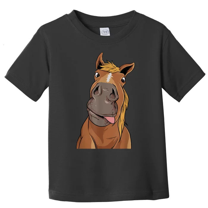 Hilarious Horse Face Horses Horseman Equestrian Riding Toddler T-Shirt