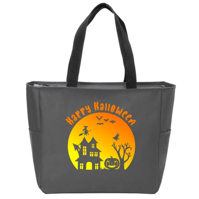 Happy Halloween Festive Spooky Zip Tote Bag