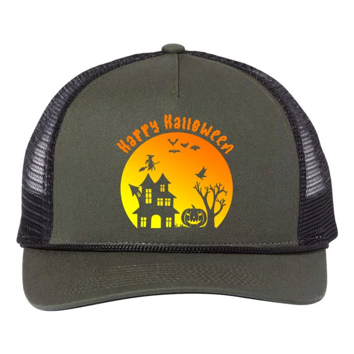 Happy Halloween Festive Spooky Retro Rope Trucker Hat Cap