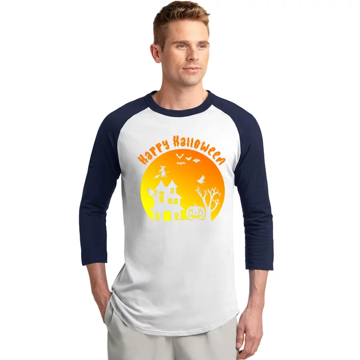 Happy Halloween Festive Spooky Baseball Sleeve Shirt