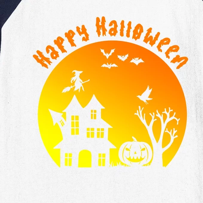 Happy Halloween Festive Spooky Baseball Sleeve Shirt