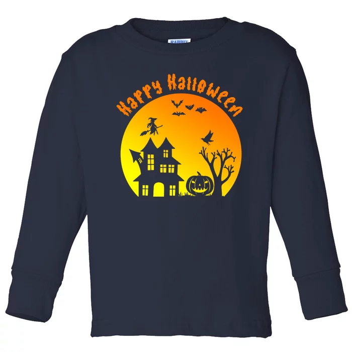 Happy Halloween Festive Spooky Toddler Long Sleeve Shirt