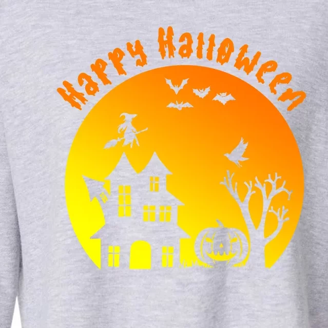 Happy Halloween Festive Spooky Cropped Pullover Crew