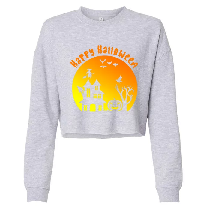 Happy Halloween Festive Spooky Cropped Pullover Crew