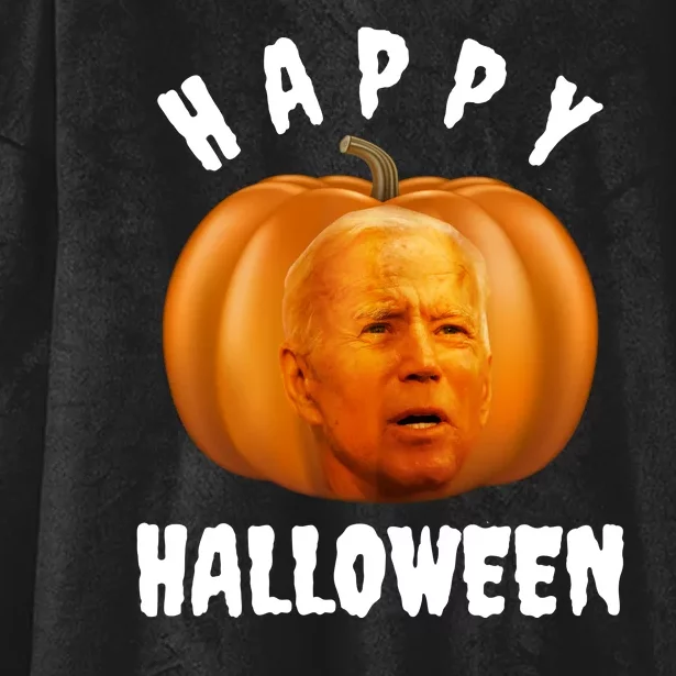 Happy Halloween Funny Joe Biden Jack O Lantern Hooded Wearable Blanket