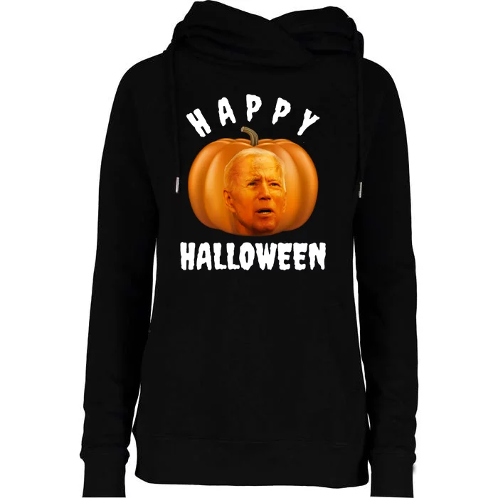 Happy Halloween Funny Joe Biden Jack O Lantern Womens Funnel Neck Pullover Hood