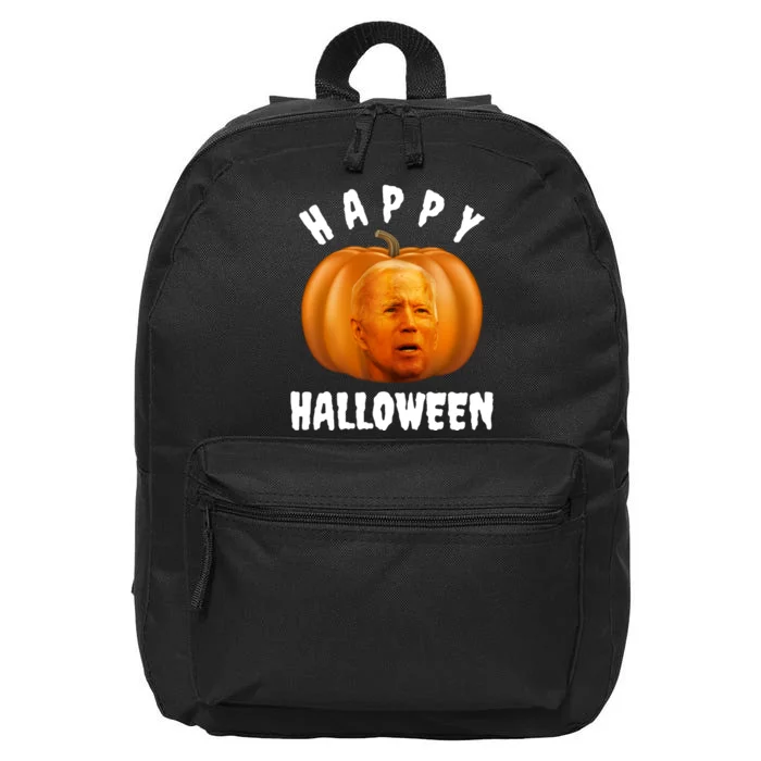 Happy Halloween Funny Joe Biden Jack O Lantern 16 in Basic Backpack