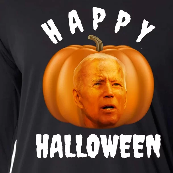 Happy Halloween Funny Joe Biden Jack O Lantern Cooling Performance Long Sleeve Crew