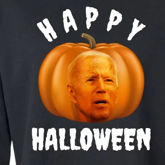 Happy Halloween Funny Joe Biden Jack O Lantern Cropped Pullover Crew