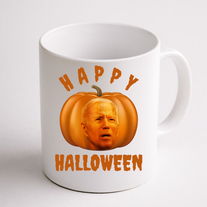 Happy Halloween Funny Joe Biden Jack O Lantern Front & Back Coffee Mug