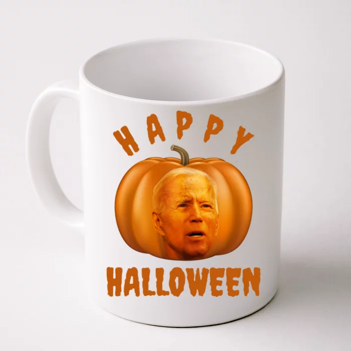 Happy Halloween Funny Joe Biden Jack O Lantern Front & Back Coffee Mug