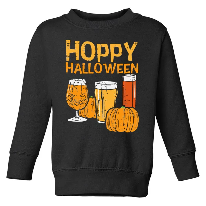 Hoppy Halloween Funny Dad Halloween Beer Grandpa Uncle Toddler Sweatshirt