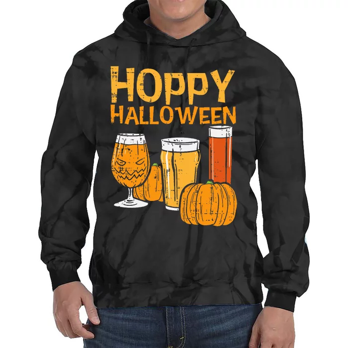 Hoppy Halloween Funny Dad Halloween Beer Grandpa Uncle Tie Dye Hoodie