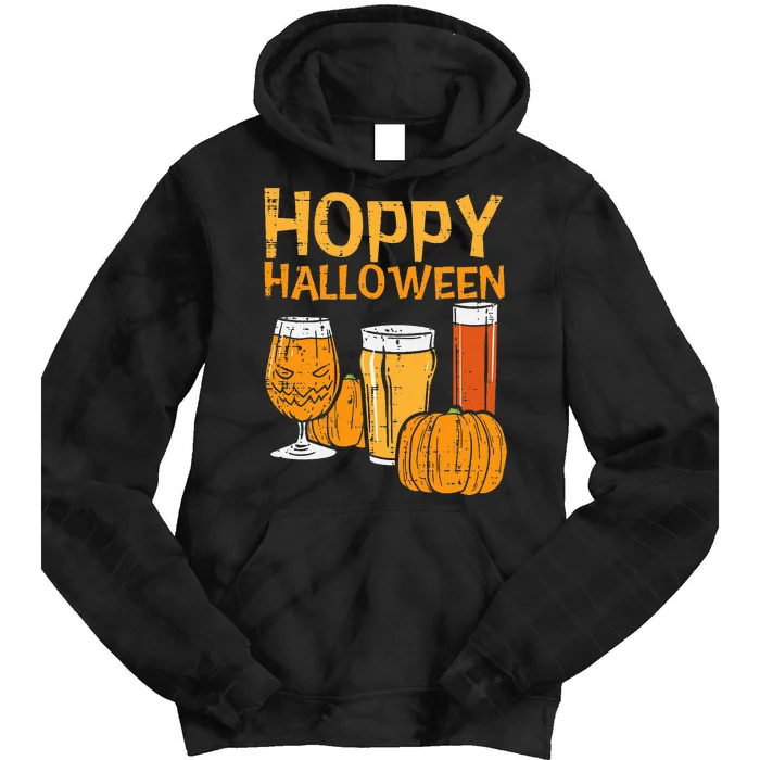 Hoppy Halloween Funny Dad Halloween Beer Grandpa Uncle Tie Dye Hoodie