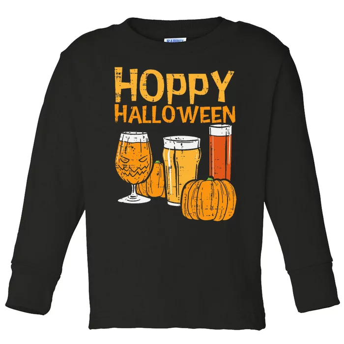 Hoppy Halloween Funny Dad Halloween Beer Grandpa Uncle Toddler Long Sleeve Shirt