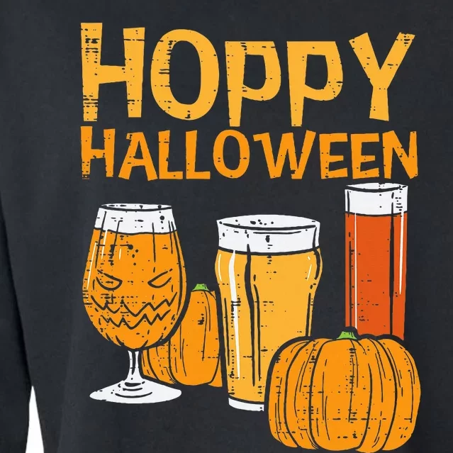 Hoppy Halloween Funny Dad Halloween Beer Grandpa Uncle Cropped Pullover Crew