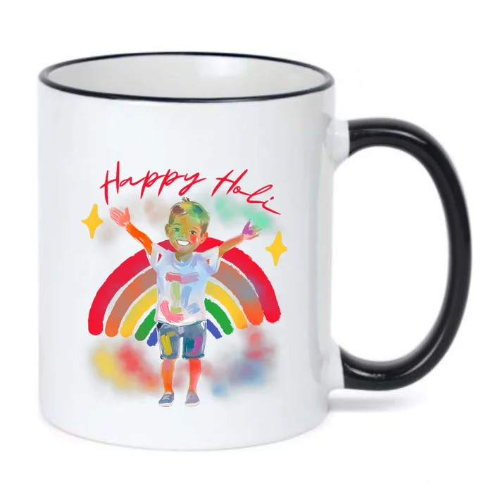 Happy Holi Festival Family Outfit India Hindu Black Color Changing Mug